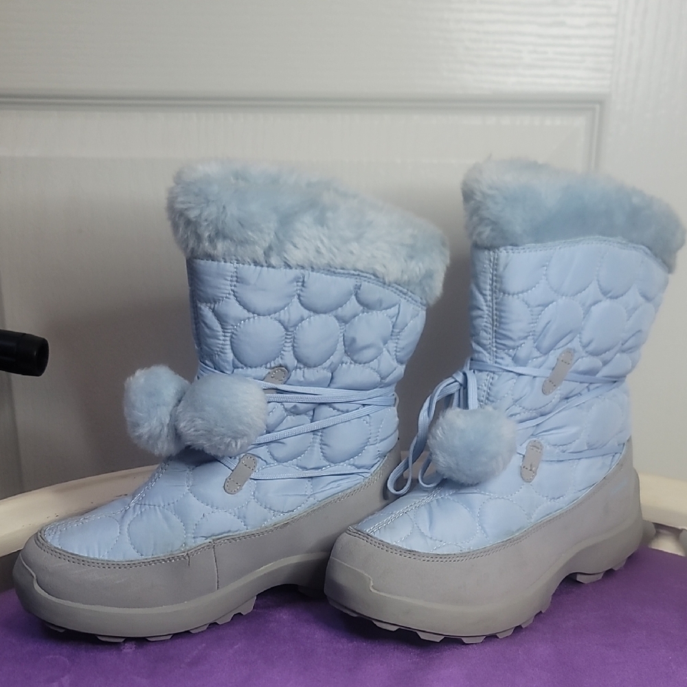 Kamik Light Blue Quilted Kids Boots - Picture 2 of 5